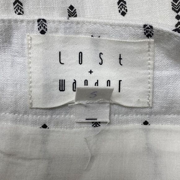 Lost & Wander Ruffle Faux Wrap Rayon Mini Skirt Black White Small - Picture 7 of 9